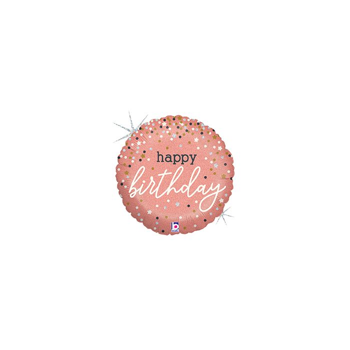 18" Rose Gold Confetti B'day