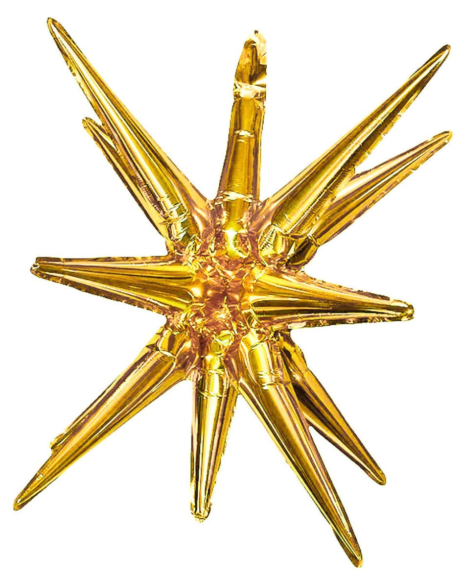 22" Starburst 3D Foil Balloon with 14 Star Points - SMALL (Choose Color)