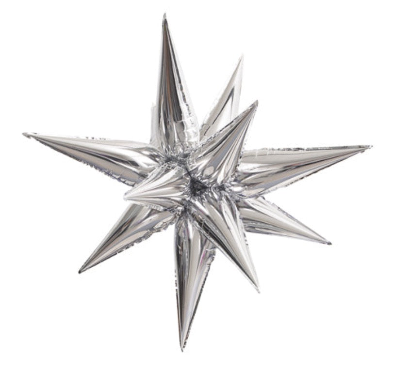 40" Starburst 3D Foil Balloon Lā Fete or Decochamp Brand - JUMBO (Choose Color)
