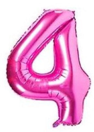40" Hot Pink - Foil Numbers (0 to 9)