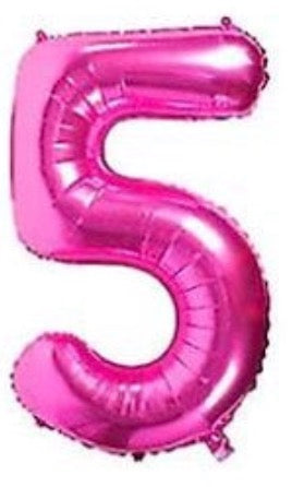 40" Hot Pink - Foil Numbers (0 to 9)