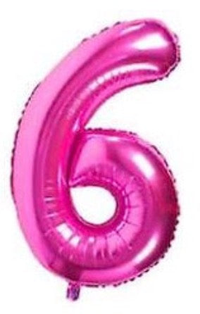 40" Hot Pink - Foil Numbers (0 to 9)
