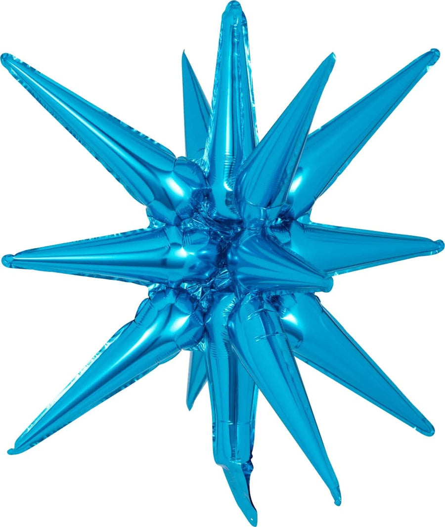 22" Starburst 3D Foil Balloon with 14 Star Points - SMALL (Choose Color)