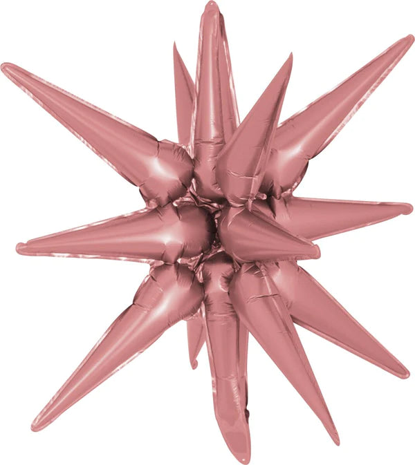 22" Starburst 3D Foil Balloon with 14 Star Points - SMALL (Choose Color)