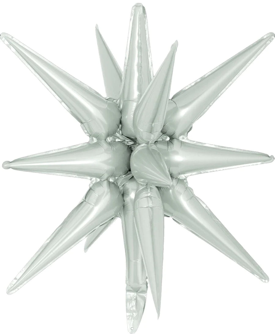 22" Starburst 3D Foil Balloon with 14 Star Points - SMALL (Choose Color)