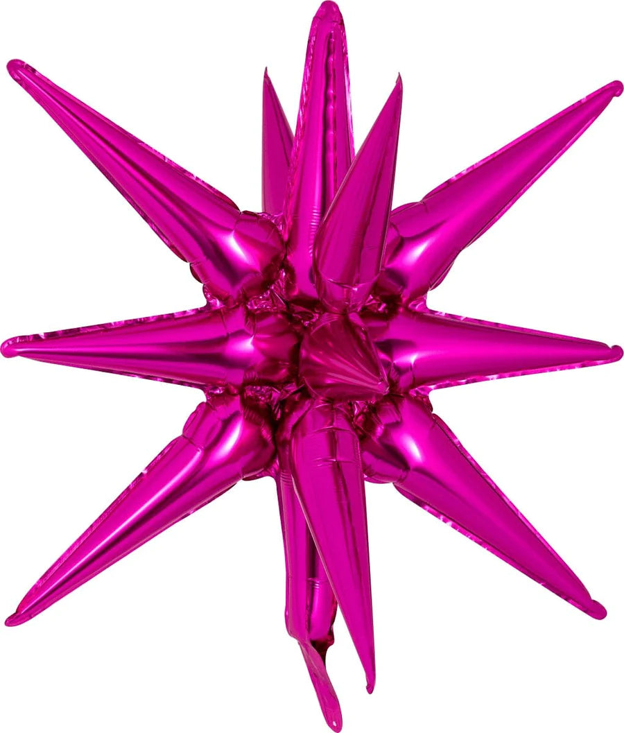 22" Starburst 3D Foil Balloon with 14 Star Points - SMALL (Choose Color)