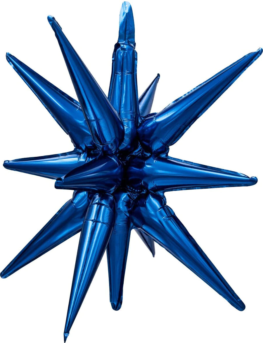 22" Starburst 3D Foil Balloon with 14 Star Points - SMALL (Choose Color)