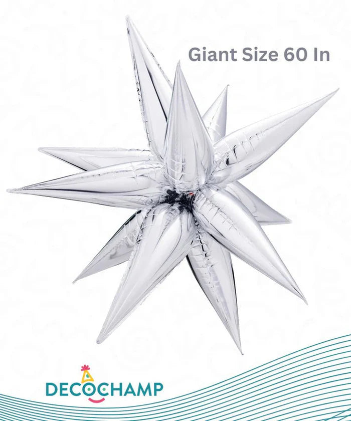 60" Starburst 3D Foil Balloon Decochamp - JUMBO (Choose Color)