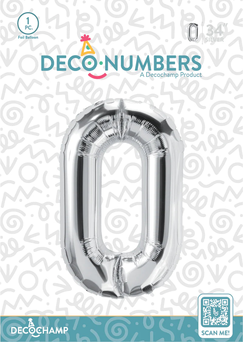 Silver - Foil Numbers (0 to 9)