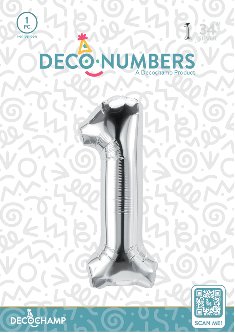 Silver - Foil Numbers (0 to 9)