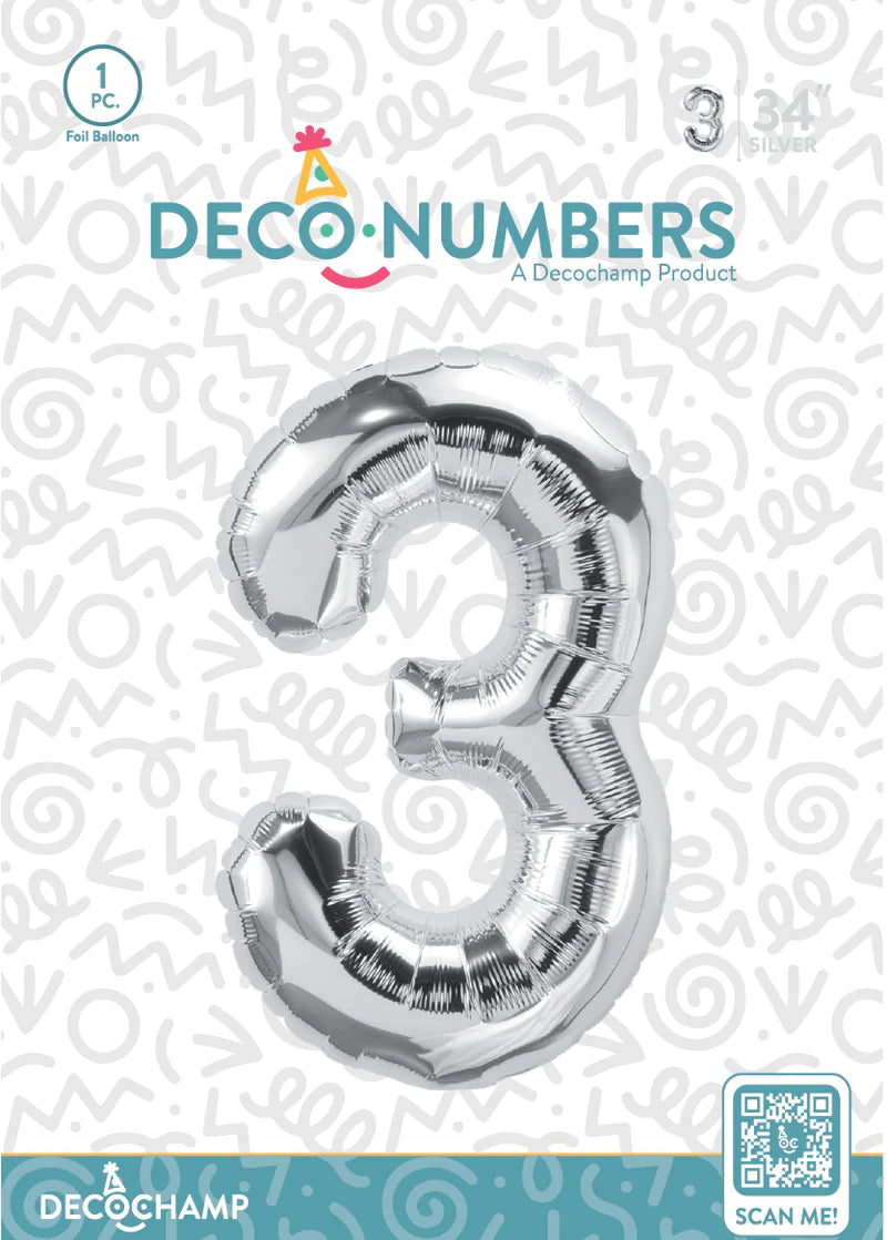 Silver - Foil Numbers (0 to 9)