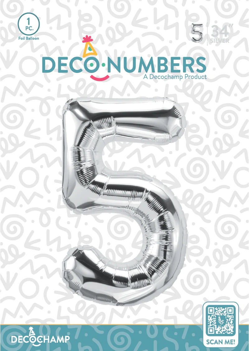 Silver - Foil Numbers (0 to 9)