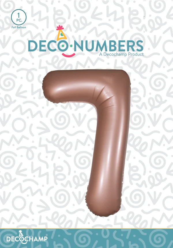 Dusty Rose Foil Number Balloons (0 to 9) - 34 in.