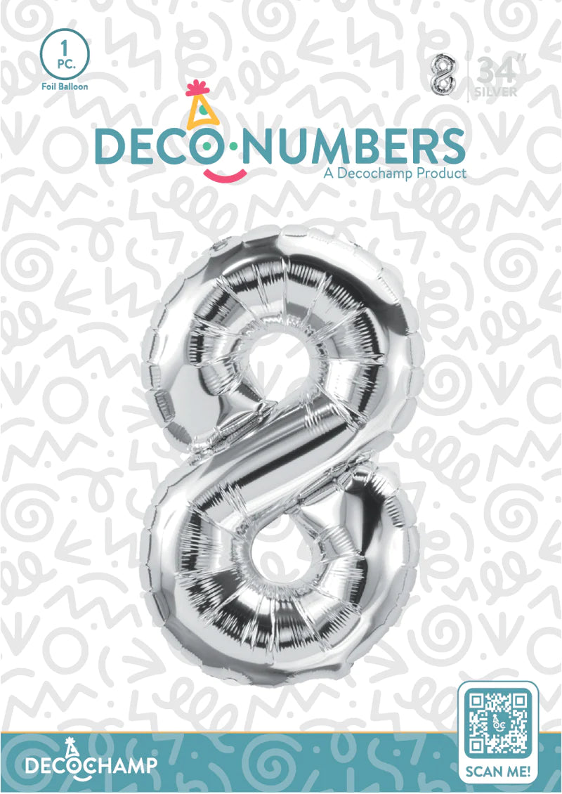 Silver - Foil Numbers (0 to 9)