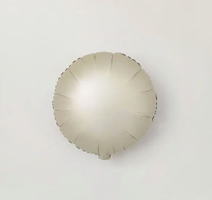 Solid Round Shaped Foil Balloon - Choose Color (Cream White, Caramel, Coffee)