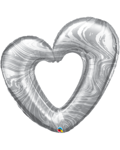 42" Marble Heart Silver