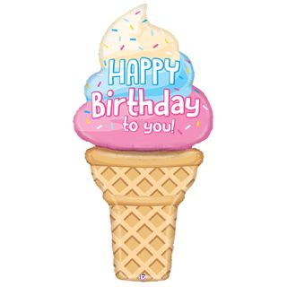 60" Happy Birthday Cone