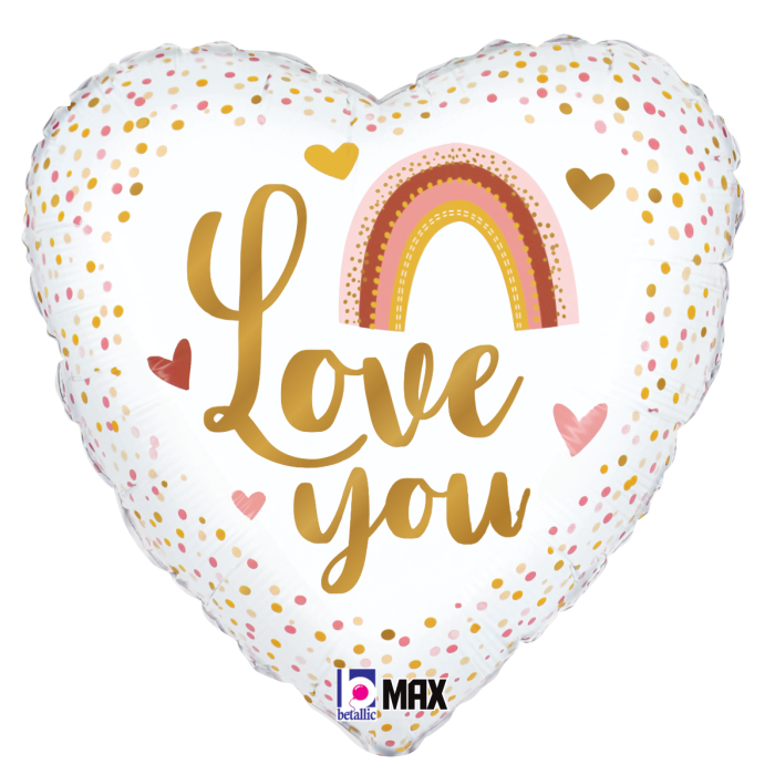 18'' Love You Rainbow Heart Foil Shape