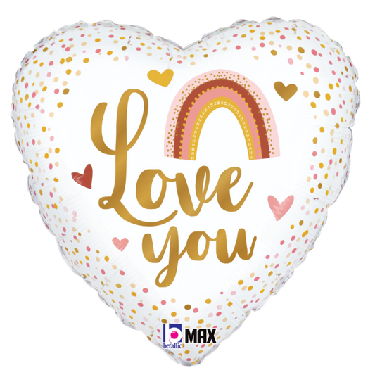 18'' Love You Rainbow Heart Foil Shape