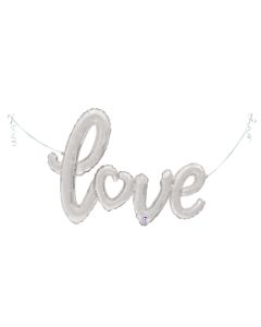 47" Love With Heart Silver