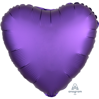 18" Satin Luxe Purple Royale Heart