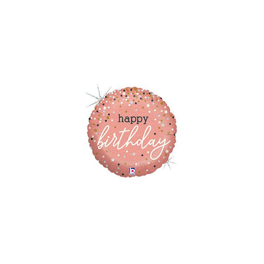 18" Rose Gold Confetti B'day