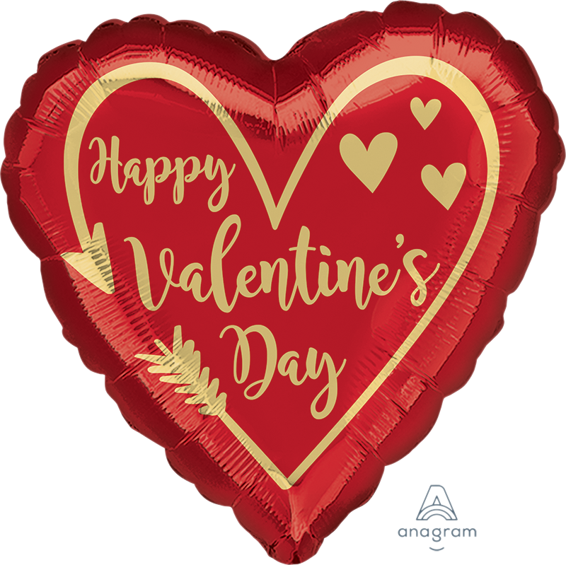 28'' Happy Valentine's Day Heart & and Arrow