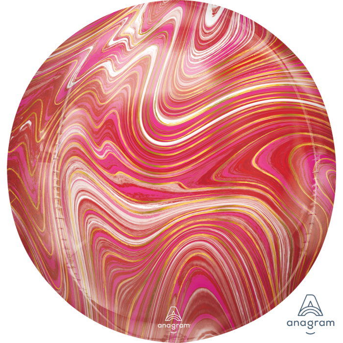15'' Red & Pink Marbel Orbz