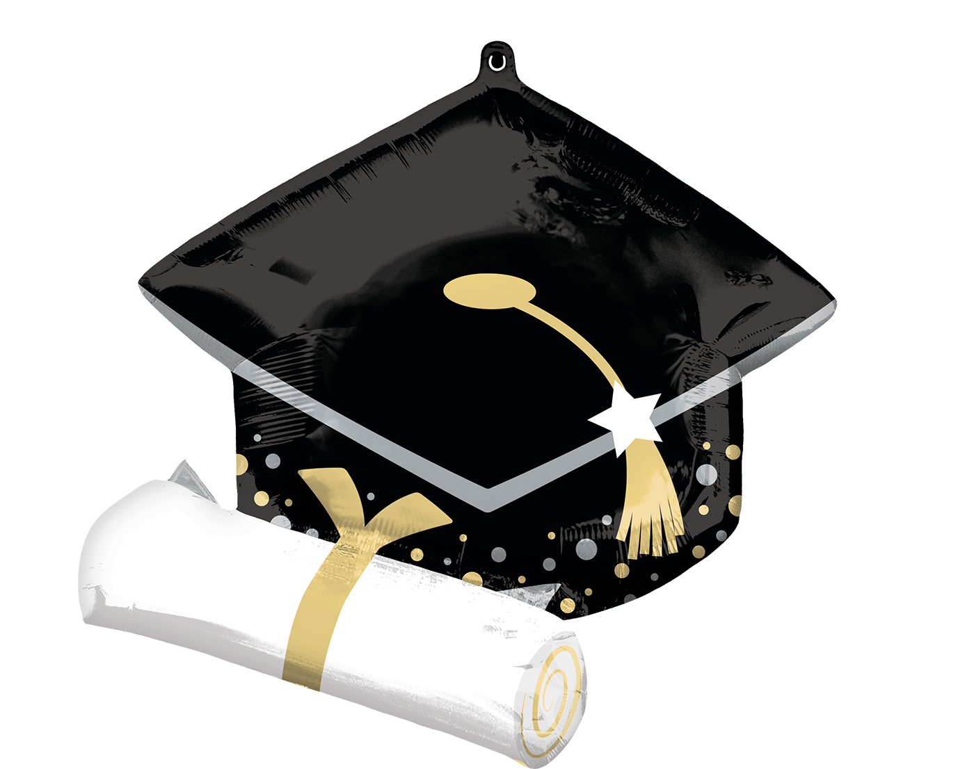 25" Grad Cap & Diploma White