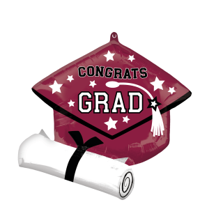 25" Grad Cap & Diploma Burgundy