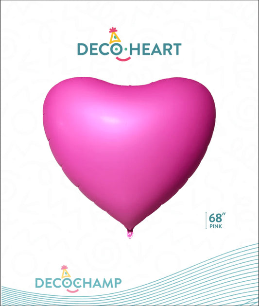 Solid pink heart 68" - single pack