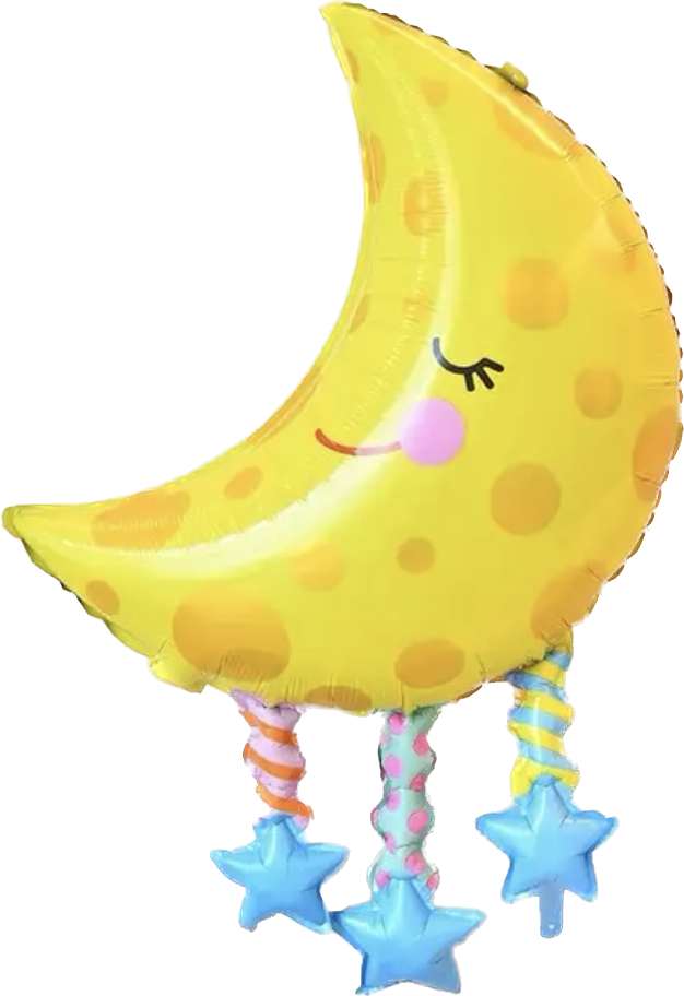 Smiley Sleepy Moon Tassel with Stars