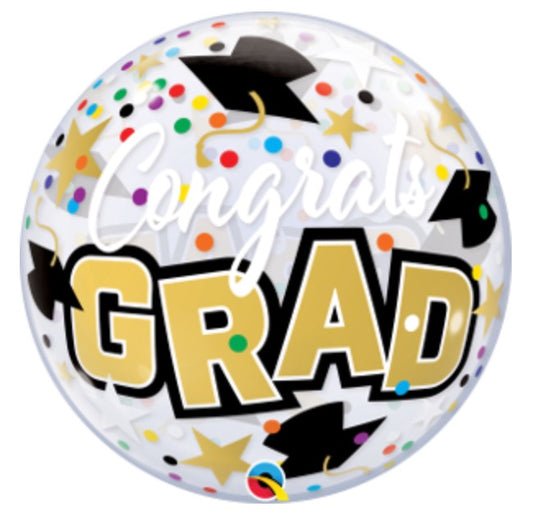 22" Congrats Grad Confetti Single Bubble