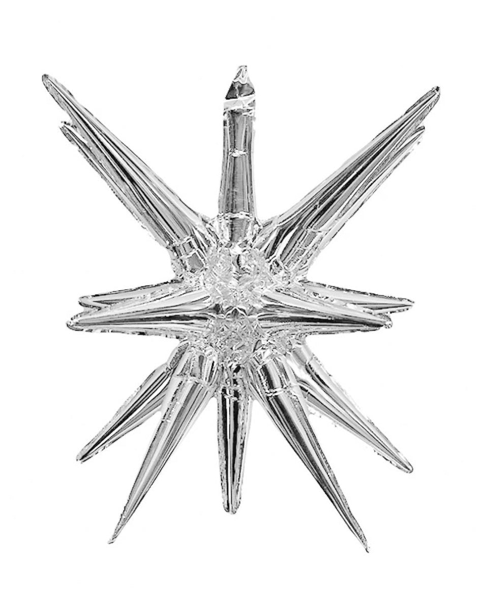 22" Starburst 3D Foil Balloon with 14 Star Points - SMALL (Choose Color)
