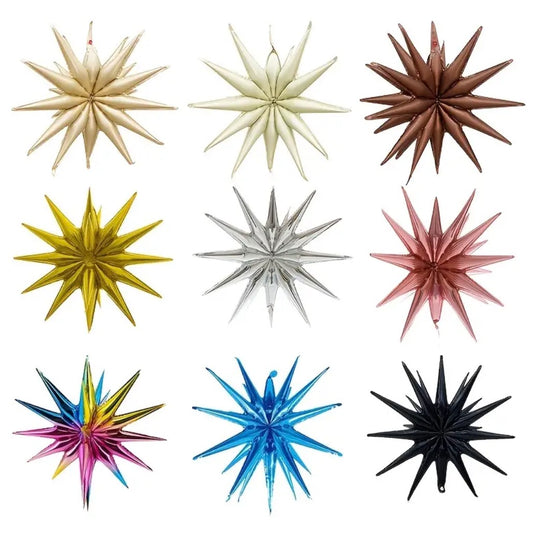22" Siamese Starburst 3D Foil Star with 22 Star Points (Choose Color)