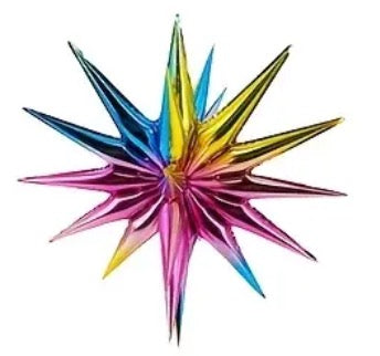 22" Siamese Starburst 3D Foil Star with 22 Star Points (Choose Color)