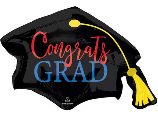 Congrats - Grad Cap Shape Foil Balloon 31 in.