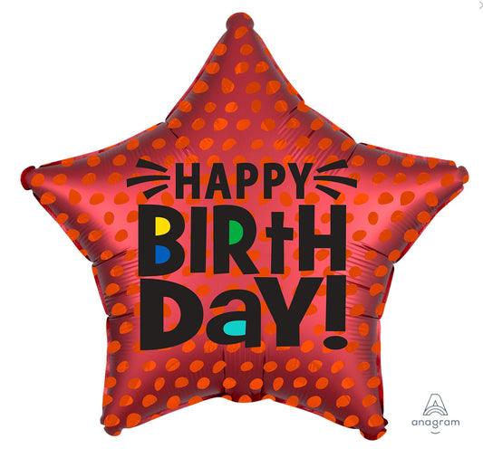 18" Satin Star Birthday Pkg