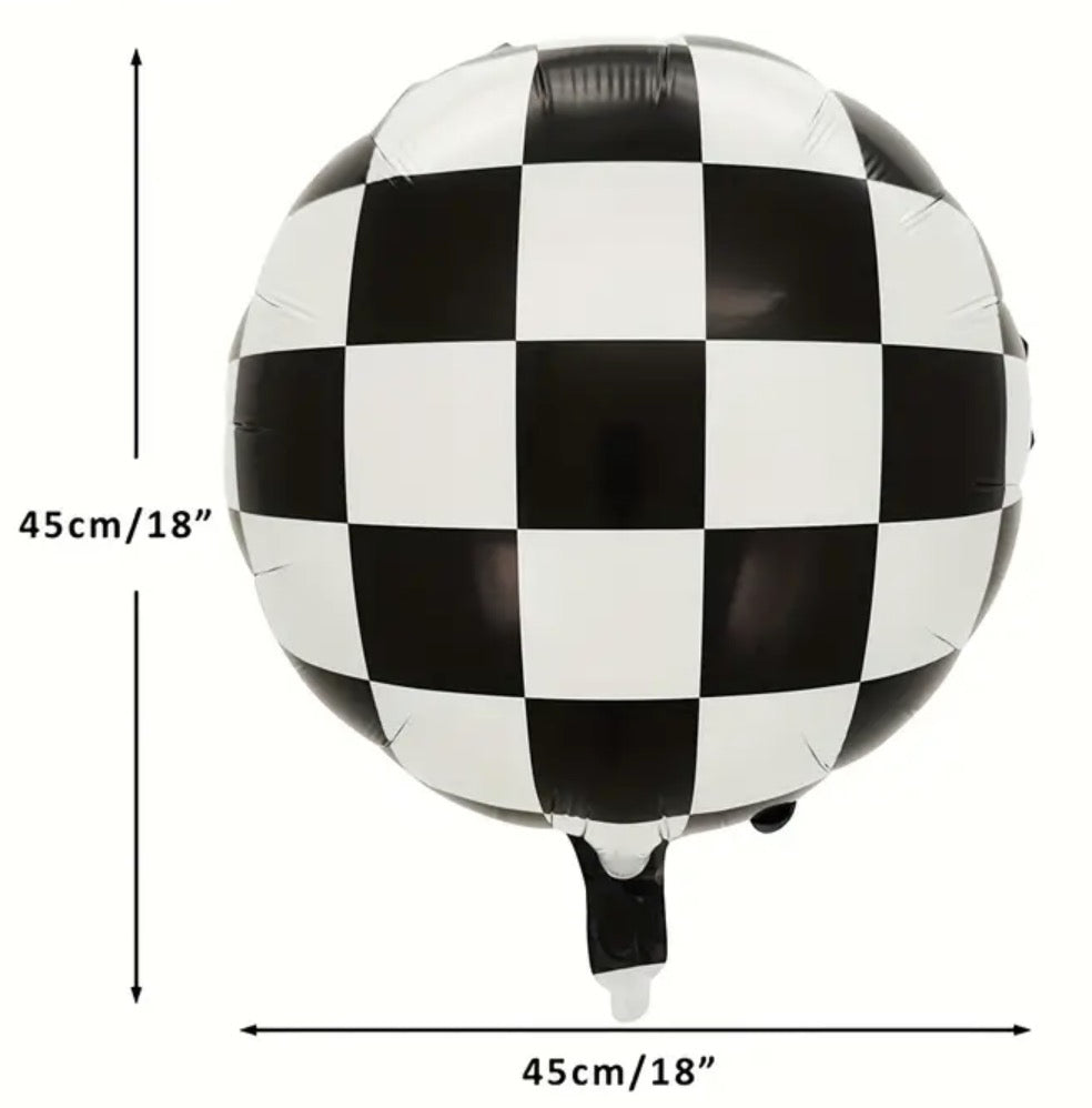 Checkered Flag Round Foil Balloon 17 in.
