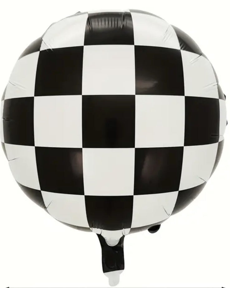 Checkered Flag Round Foil Balloon 17 in.