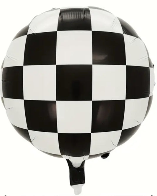 Checkered Flag Round Foil Balloon 17 in.