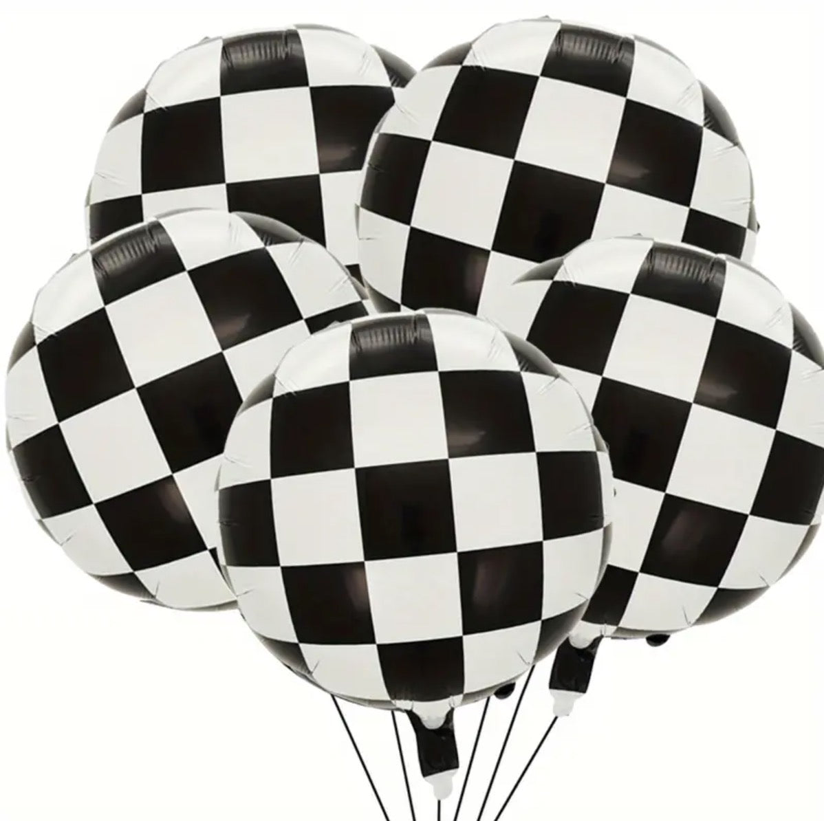 Checkered Flag Round Foil Balloon 17 in.