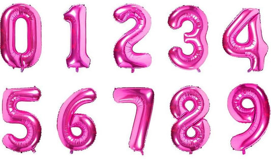 40" Hot Pink - Foil Numbers (0 to 9)