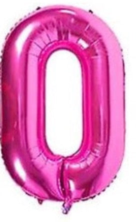 40" Hot Pink - Foil Numbers (0 to 9)