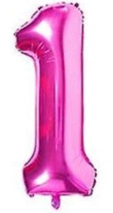 40" Hot Pink - Foil Numbers (0 to 9)