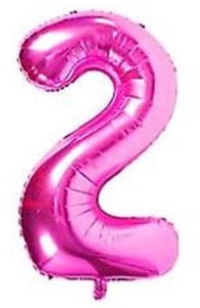 40" Hot Pink - Foil Numbers (0 to 9)