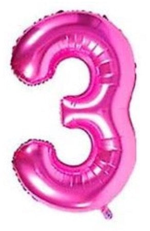 40" Hot Pink - Foil Numbers (0 to 9)