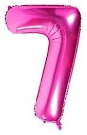 40" Hot Pink - Foil Numbers (0 to 9)