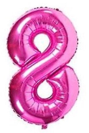 40" Hot Pink - Foil Numbers (0 to 9)