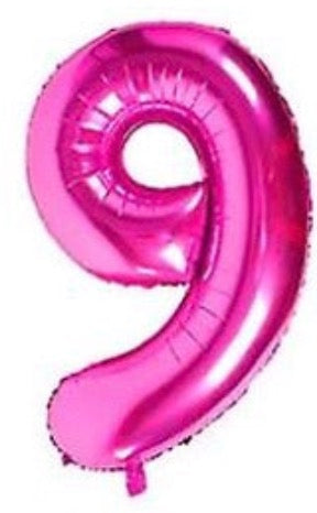 40" Hot Pink - Foil Numbers (0 to 9)